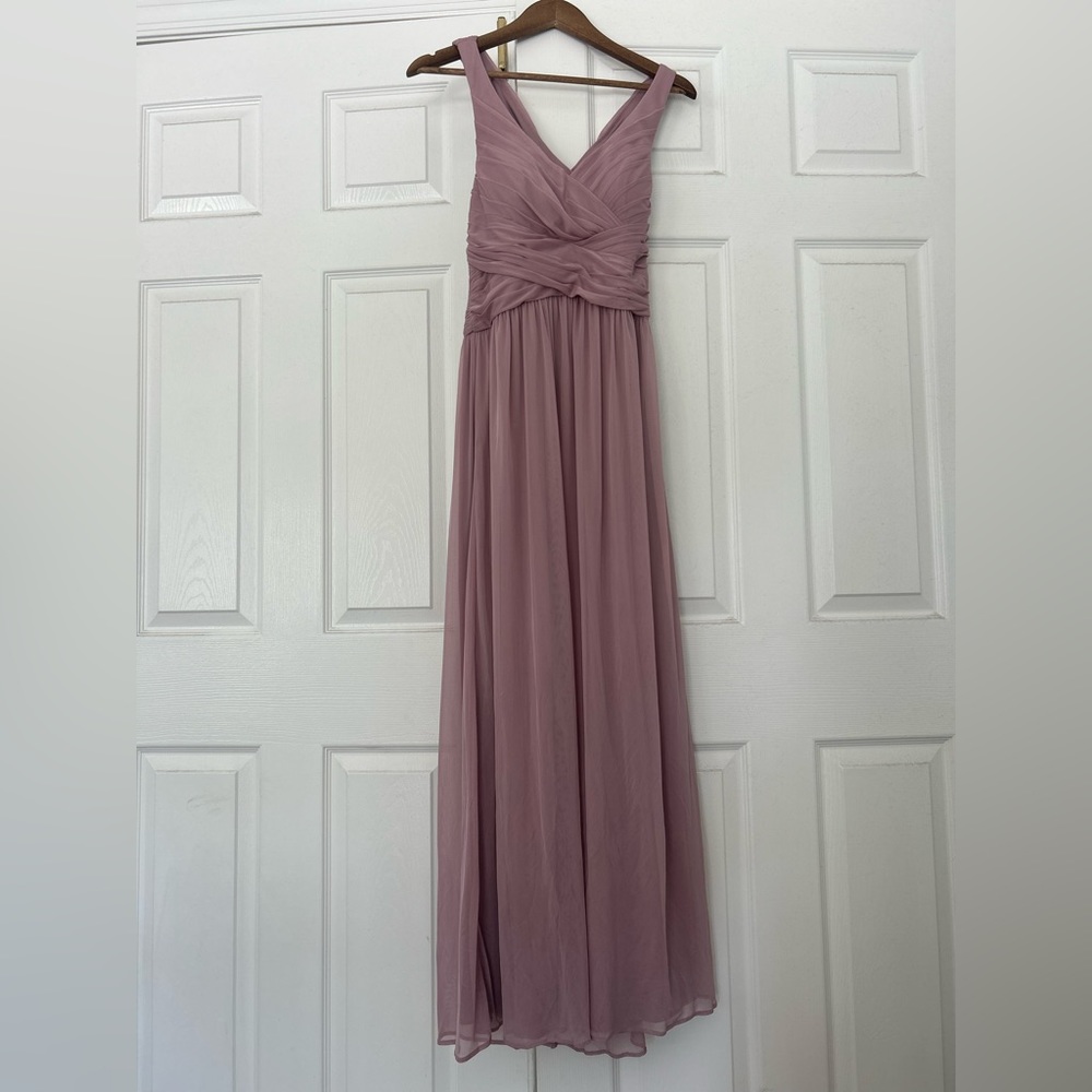 Size 4 David’s bridal quartz color chiffon bridesmaid dress